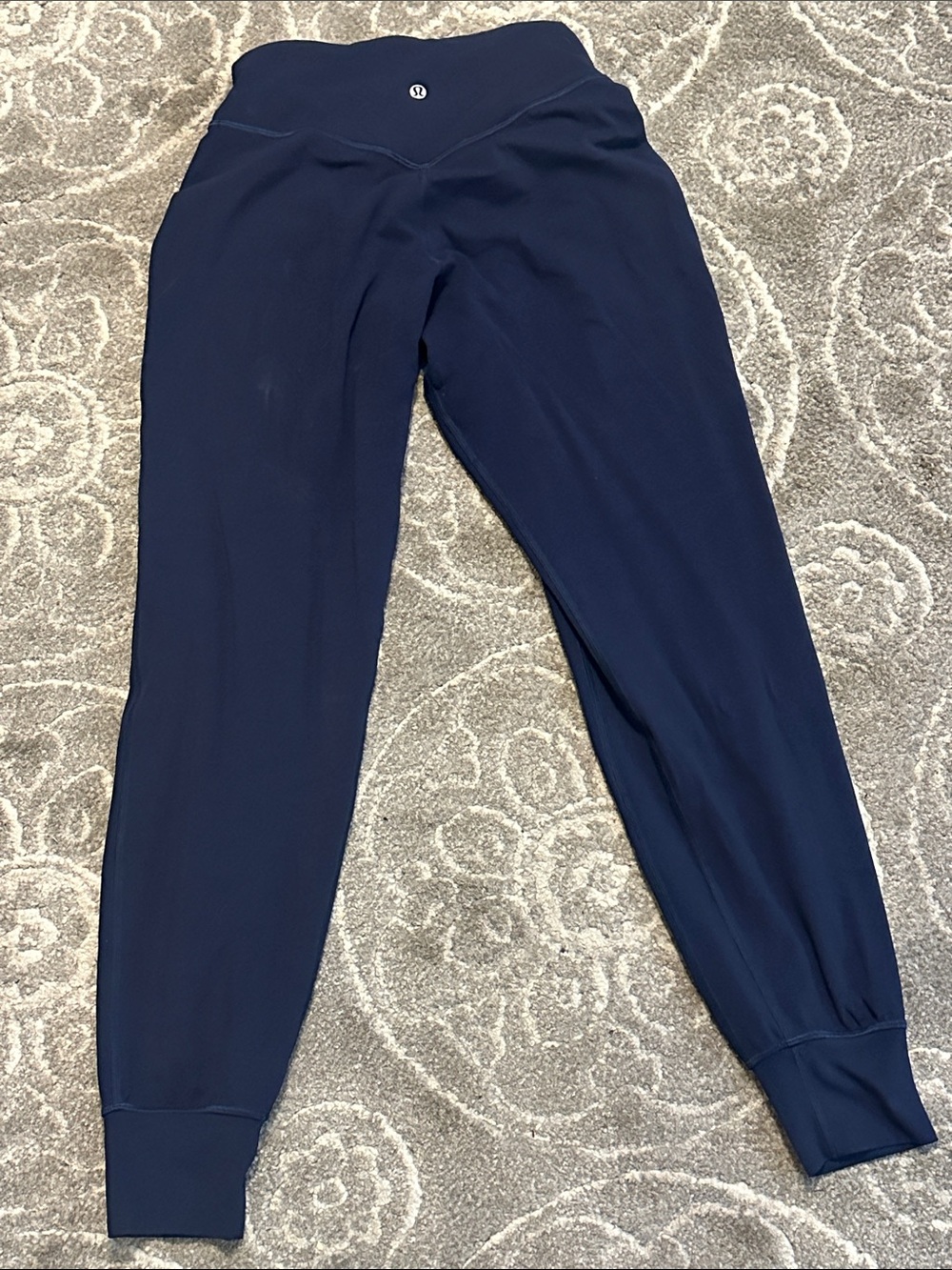 Lululemon Navy High-Waist Leggings with Signature Logo